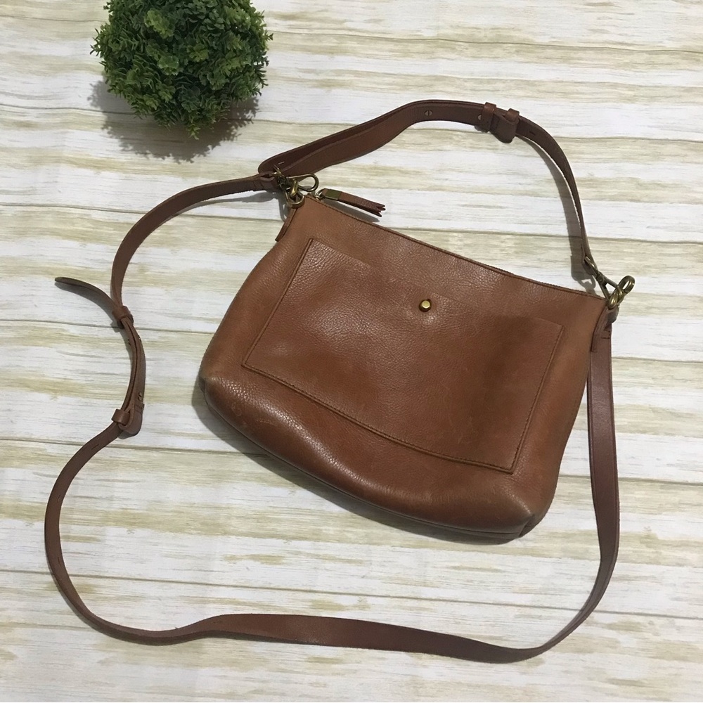 Madewell Transport Shoulder Crossbody Bag Purse English Saddle Brown Leather